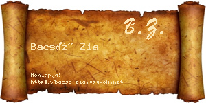 Bacsó Zia névjegykártya